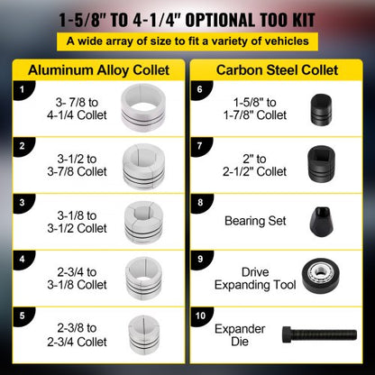 Heavy-Duty Exhaust Pipe Expander Kit, Pipe Stretcher Kit for Tail Pipe Tube Repair, Exhaust Expander Tool w/ Case