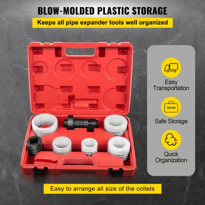 Heavy-Duty Exhaust Pipe Expander Kit, Pipe Stretcher Kit for Tail Pipe Tube Repair, Exhaust Expander Tool w/ Case