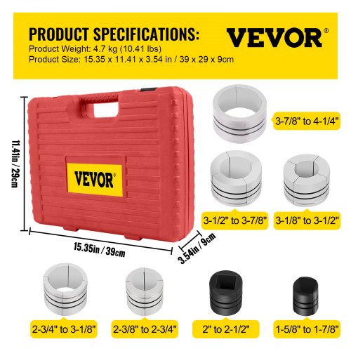 Heavy-Duty Exhaust Pipe Expander Kit, Pipe Stretcher Kit for Tail Pipe Tube Repair, Exhaust Expander Tool w/ Case
