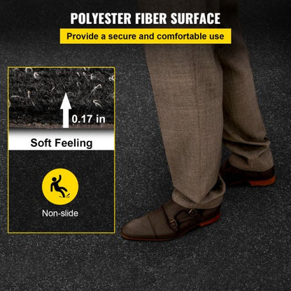 Marine Carpet Charcoal Black, Indoor/Outdoor Boat Carpeting with Waterproof TPR Backing for Patio, Deck, Porch, Garage