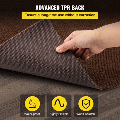 Marine Carpet Deep Brown, Indoor/Outdoor Marine Grade Boat Carpeting with Water-Proof TPR Backing for Deck, Patio