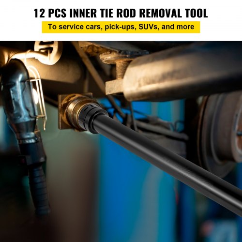 Heavy-Duty Inner Tie Rod Tool Kit with Crowfoot Adapters, Drive Tie Rod Removal Tool Set for Cars, Trucks & Off-Road