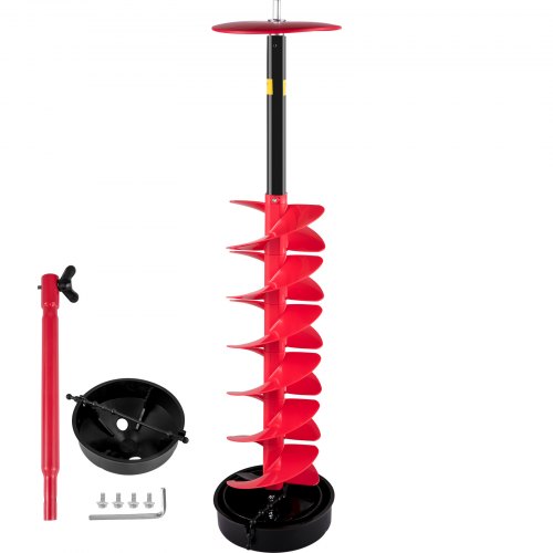 Nylon Ice Drill Auger Bit, Length Ice Auger with Drill Adapter, Extension Rod & Blade Guard, Lightweight Ice Burrowing
