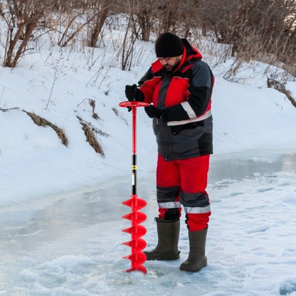 Nylon Ice Drill Auger Bit, Length Ice Auger with Drill Adapter, Extension Rod & Blade Guard, Lightweight Ice Burrowing