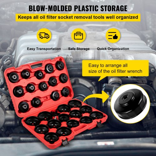 30Piece Oil Filter Socket Set Sturdy Steel Low Profile 38 Wrench Cap Set For Easy Access  Secure Re 6