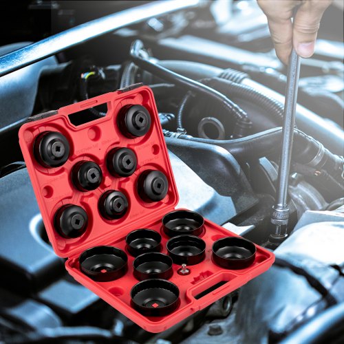 14Piece Oil Filter Socket Set Professional LowProfile Steel Wrench Kit With 38 Adapter For Easy Car 1