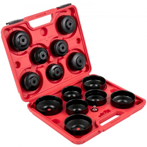 14Piece Oil Filter Socket Set Professional LowProfile Steel Wrench Kit With 38 Adapter For Easy Car 8
