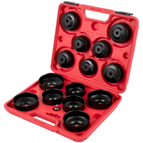 14Piece Oil Filter Socket Set Professional LowProfile Steel Wrench Kit With 38 Adapter For Easy Car 9