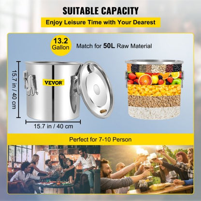 50L Stainless Steel Alcohol Distiller With Copper Tube  Thumper Keg Home Brewing Kit For Whisky Win 3