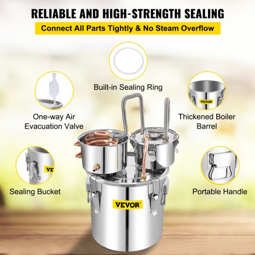 50L Stainless Steel Alcohol Distiller With Copper Tube  Thumper Keg Home Brewing Kit For Whisky Win 6