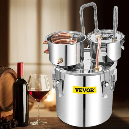 50L Stainless Steel Alcohol Distiller with Copper Tube & Thumper Keg, Home Brewing Kit for Whisky, Wine, Brandy