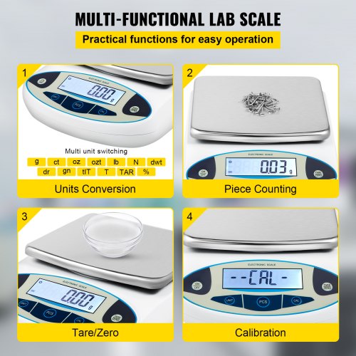 5000g X 001g Analytical Balance High Precision Digital Lab Scale With 13 Units Conversion  LCD Disp 4