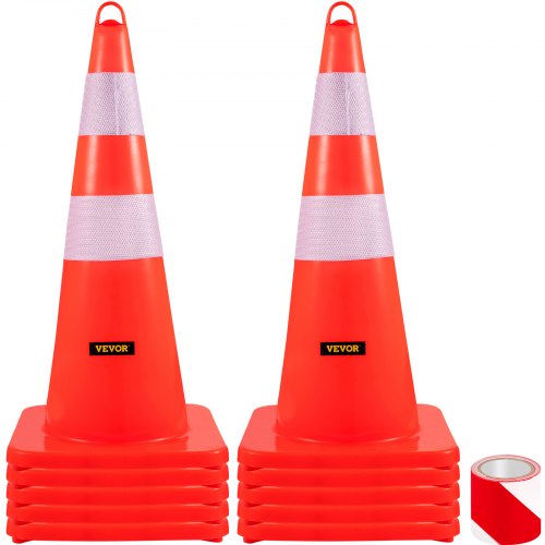 10Pack 28 HighVisibility Traffic Cones With Reflective Collars  HandHeld Ring Durable Road Safety C 1