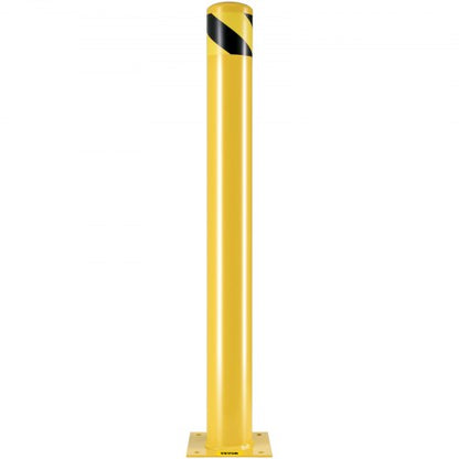 HeavyDuty Yellow Steel Safety Bollard 45 Inch Diameter Steel Pipe Bollard Post With 8 Anchor Bolts 8