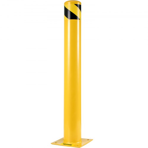 IndustrialGrade Yellow Steel Safety Bollard 55 Inch Diameter Pipe Bollard Post With 8 Anchor Bolts 9