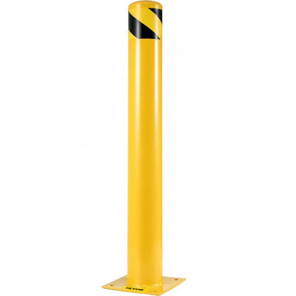 IndustrialGrade Yellow Steel Safety Bollard 55 Inch Diameter Pipe Bollard Post With 8 Anchor Bolts 9