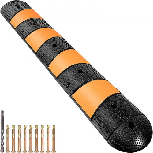 72" Long Modular Speed Bump, 22,000 LBS Load Rating, Heavy-Duty Driveway Cable Protector for Asphalt