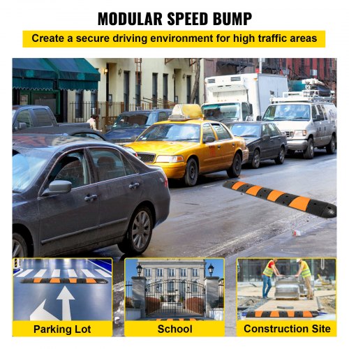 72 Long Modular Speed Bump 22000 LBS Load Rating HeavyDuty Driveway Cable Protector For Asphalt 2