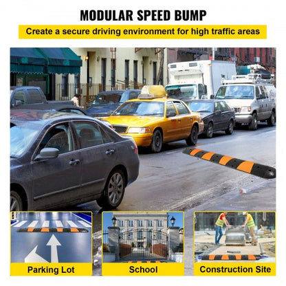 72 Long Modular Speed Bump 22000 LBS Load Rating HeavyDuty Driveway Cable Protector For Asphalt 2