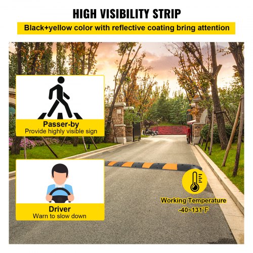 72 Long Modular Speed Bump 22000 LBS Load Rating HeavyDuty Driveway Cable Protector For Asphalt 5