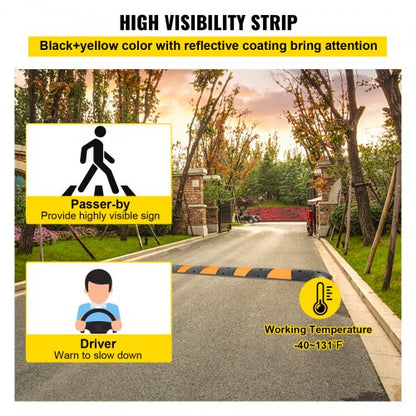 72 Long Modular Speed Bump 22000 LBS Load Rating HeavyDuty Driveway Cable Protector For Asphalt 5