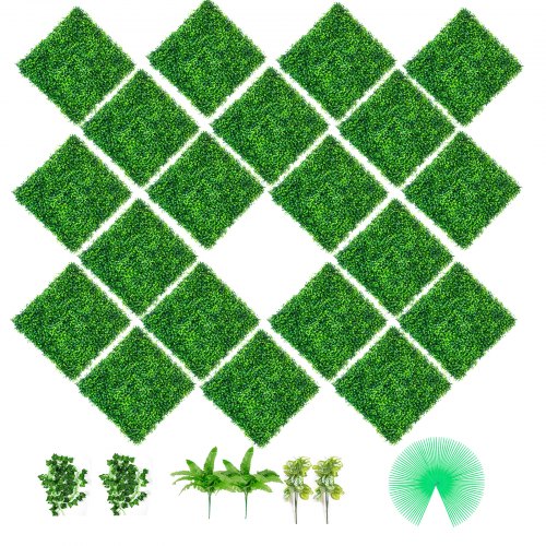 Artificial Boxwood Hedge Wall Panel 20Pack 20x20 PE Privacy Screen For IndoorOutdoor 1