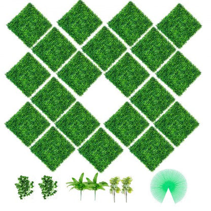 Artificial Boxwood Hedge Wall Panel 20Pack 20x20 PE Privacy Screen For IndoorOutdoor 1
