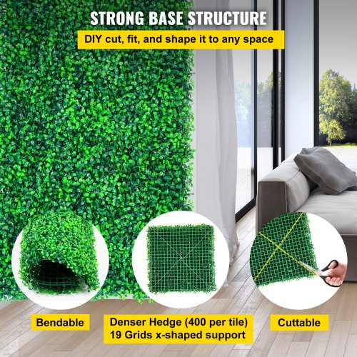 Artificial Boxwood Hedge Wall Panel 20Pack 20x20 PE Privacy Screen For IndoorOutdoor 5