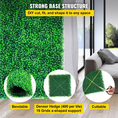 Artificial Boxwood Hedge Wall Panel 20Pack 20x20 PE Privacy Screen For IndoorOutdoor 5