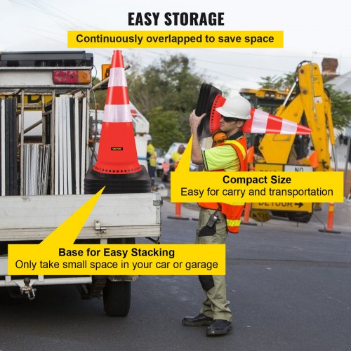 30Inch Orange Traffic Cones 8Pack HeavyDuty PVC Construction Cones With Reflective Strips  15 Weigh 6