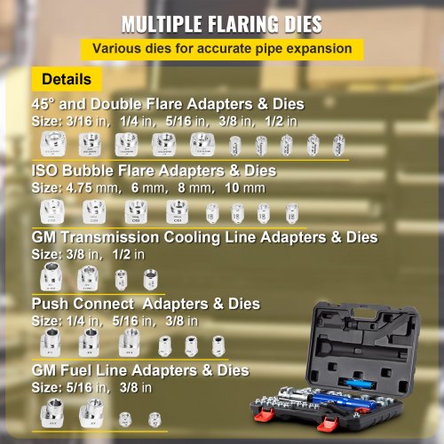 32 PCS Hydraulic Tube Flaring Tool Kit Brake Repair Flare Tool For 31612 Copper Lines  Includes Tub 3