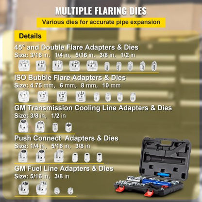 32 PCS Hydraulic Tube Flaring Tool Kit Brake Repair Flare Tool For 31612 Copper Lines  Includes Tub 3