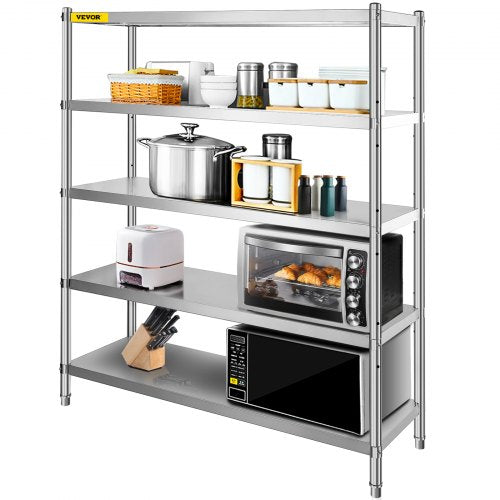 Stainless Steel Garage Shelf 5Tier Storage Shelving Unit 709 X 177 X 709 Inch Heavy Duty Adjustable 1