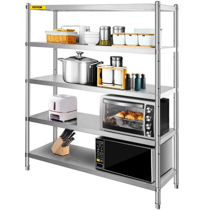 Stainless Steel Garage Shelf 5Tier Storage Shelving Unit 709 X 177 X 709 Inch Heavy Duty Adjustable 1