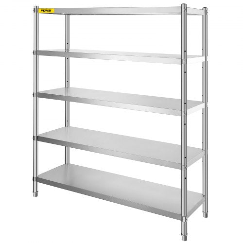 Stainless Steel Garage Shelf 5Tier Storage Shelving Unit 709 X 177 X 709 Inch Heavy Duty Adjustable 7