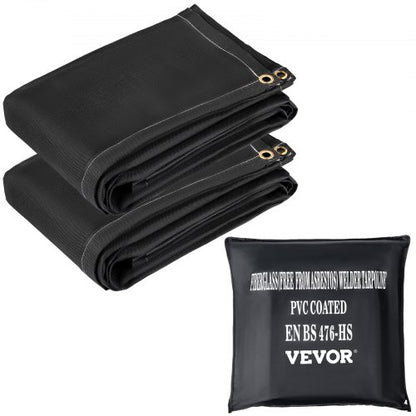 6' x 10' Fire Suppression Blanket, 1022°F Flame Retardant Fiberglass Blanket with 8 Brass Grommets