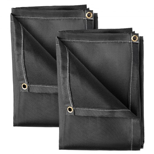 Fiberglass Fire Retardant Blanket 1022F HeatResistant Black Emergency Fire Blanket With 12 Brass Gr 9