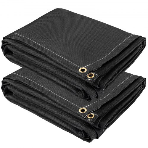 Fiberglass Fire Retardant Blanket 1022F HeatResistant Black Emergency Fire Blanket With 12 Brass Gr 8