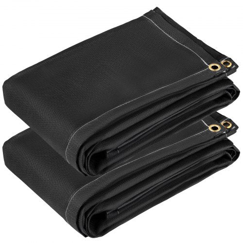 Fiberglass Fire Retardant Blanket 1022F HeatResistant Black Emergency Fire Blanket With 12 Brass Gr 10