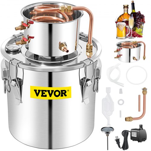 Stainless Steel Whiskey Making Kit For DIY Alcohol 132Gal Moonshine Still WWater Pump  Copper Conde 1