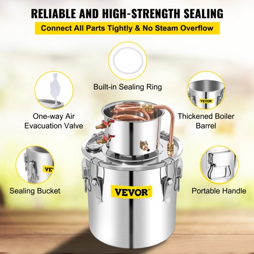 Stainless Steel Whiskey Making Kit For DIY Alcohol 132Gal Moonshine Still WWater Pump  Copper Conde 6