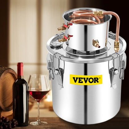 Stainless Steel Whiskey Making Kit for DIY Alcohol, 13.2Gal Moonshine Still w/Water Pump & Copper Condenser