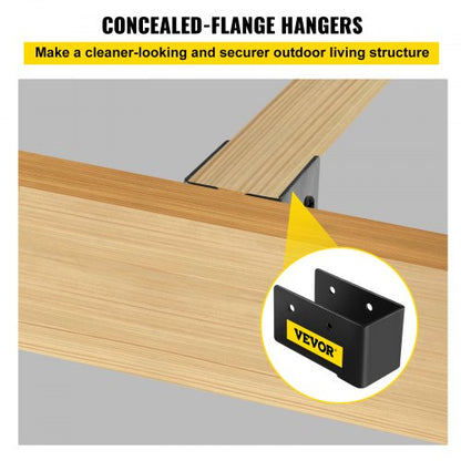ConcealedFlange Joist Hangers 24Pack PowderCoated Steel Brackets 40x91mm For 2x4 Lumber 2