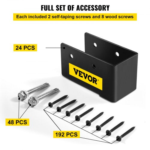 ConcealedFlange Joist Hangers 24Pack PowderCoated Steel Brackets 40x91mm For 2x4 Lumber 5