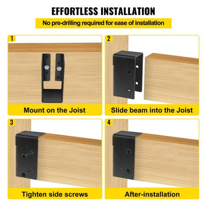ConcealedFlange Joist Hangers 24Pack PowderCoated Steel Brackets 40x91mm For 2x4 Lumber 6