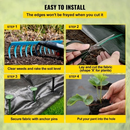 58oz Landscape Fabric 4ft X 300ft Heavy Duty Woven Weed Barrier ProfessionalGrade Geotextile For Ga 5