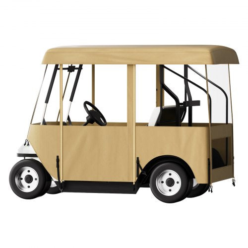 300D Waterproof Golf Cart Enclosure 4Sided Fairway Deluxe Cover With Clear PVC Windows Compatible 8