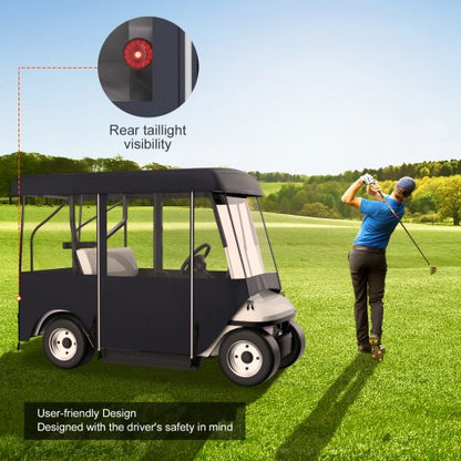 300D Waterproof Golf Cart Cover For 4Person 4Sided Fairway Deluxe Driving Enclosure With Clear PVC  4