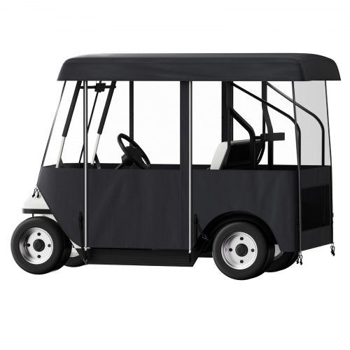 300D Waterproof Golf Cart Cover For 4Person 4Sided Fairway Deluxe Driving Enclosure With Clear PVC  8