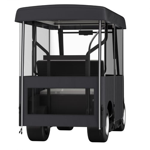 4Sided Fairway Deluxe Golf Cart Enclosure 300D Waterproof Cover With Clear Windows For 4Passenger E 9